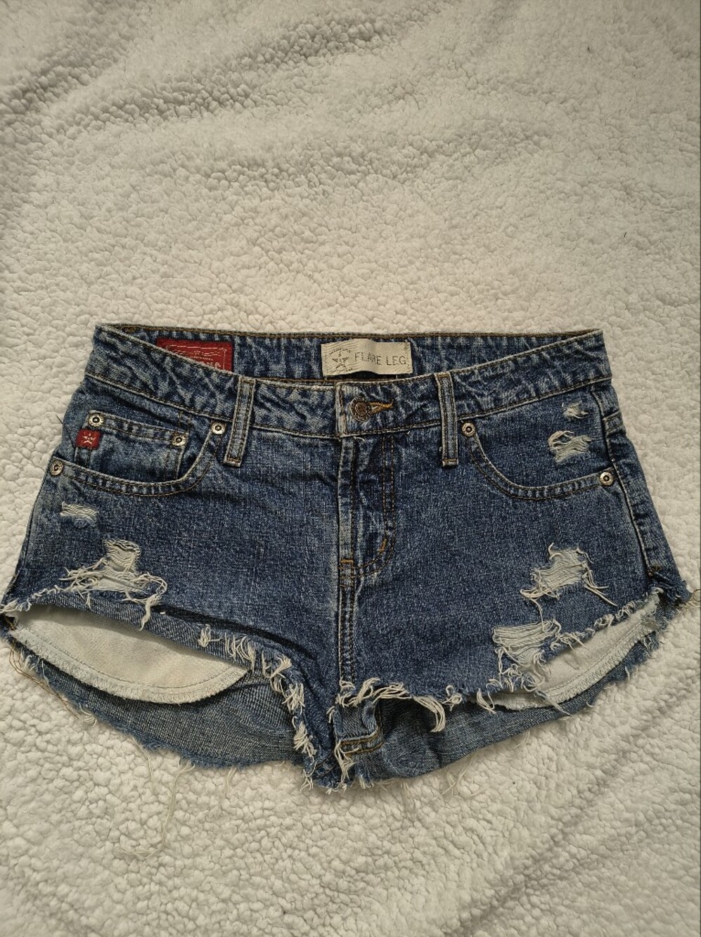 Arizona Jean Company Distressed Blue Denim Shorts Size 1 Average